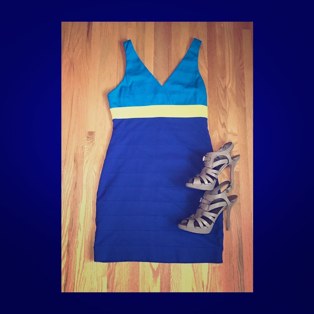 Express Colorblock Bandage Dress